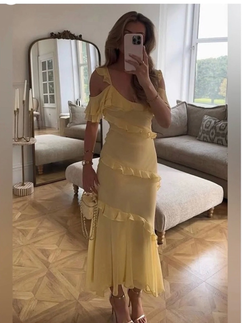 ZARA RUFFLED COMBINATION DRESS - Picture 4 of 16